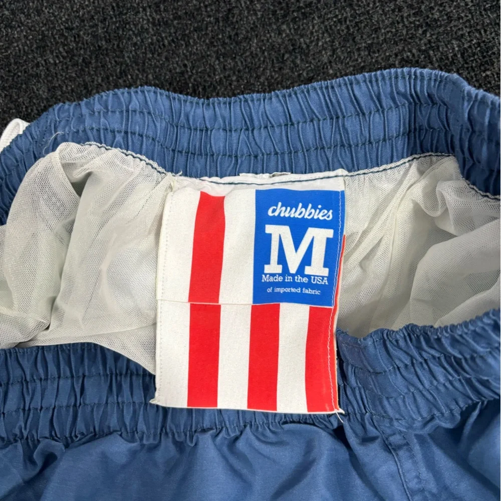 Chubbies Men's Striped Swim Trunks Shorts Medium Mesh Liner Blue Red Green White
